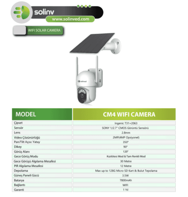 Solinved Güneş Enerjili PTZ Wifi Kamera1